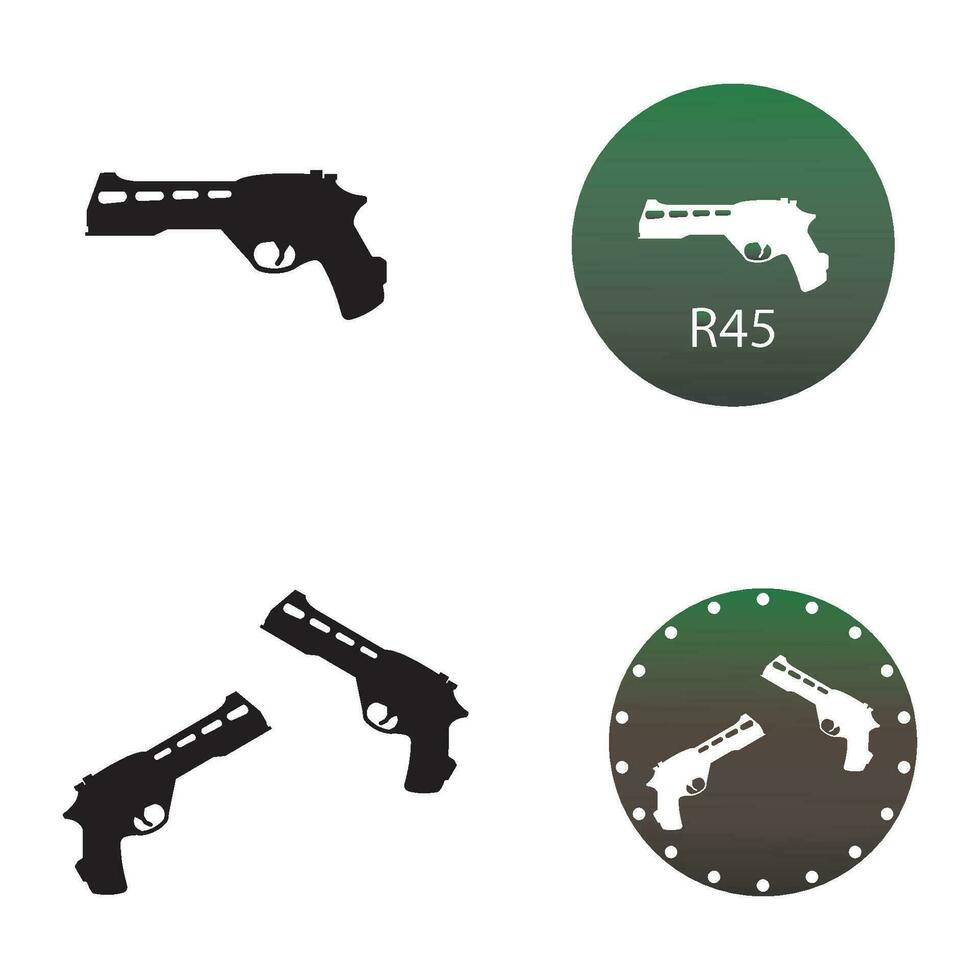 armas de fuego icono vector