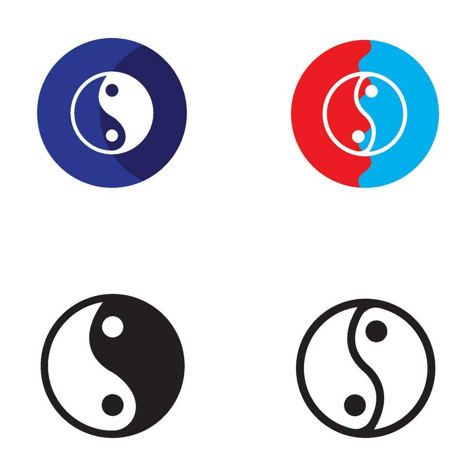 yin yang icono vector