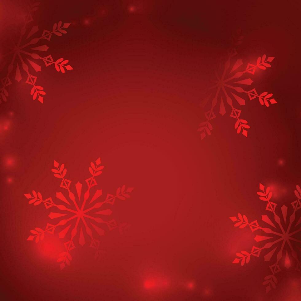 Red Christmas winter background with snowflakes vector