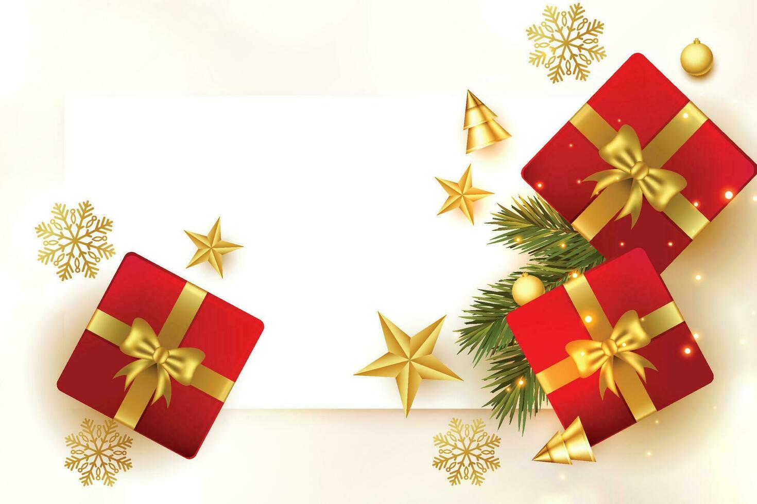 Christmas background with shining red snowflakes and snow. vector