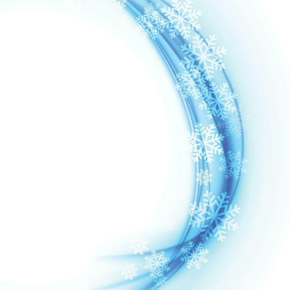 Winter season background, snowflakes on blue background vector