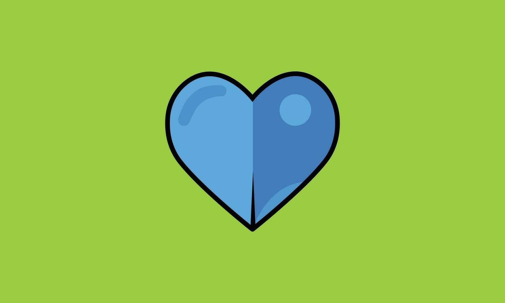 blue heart vector icon isolated