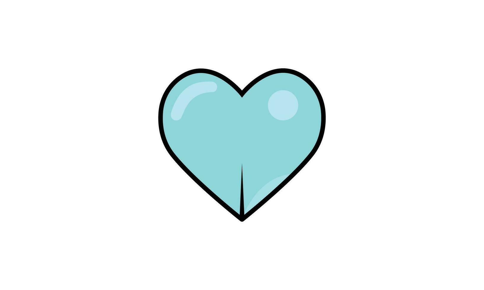 ligero azul color cian corazón aislado en blanco vector