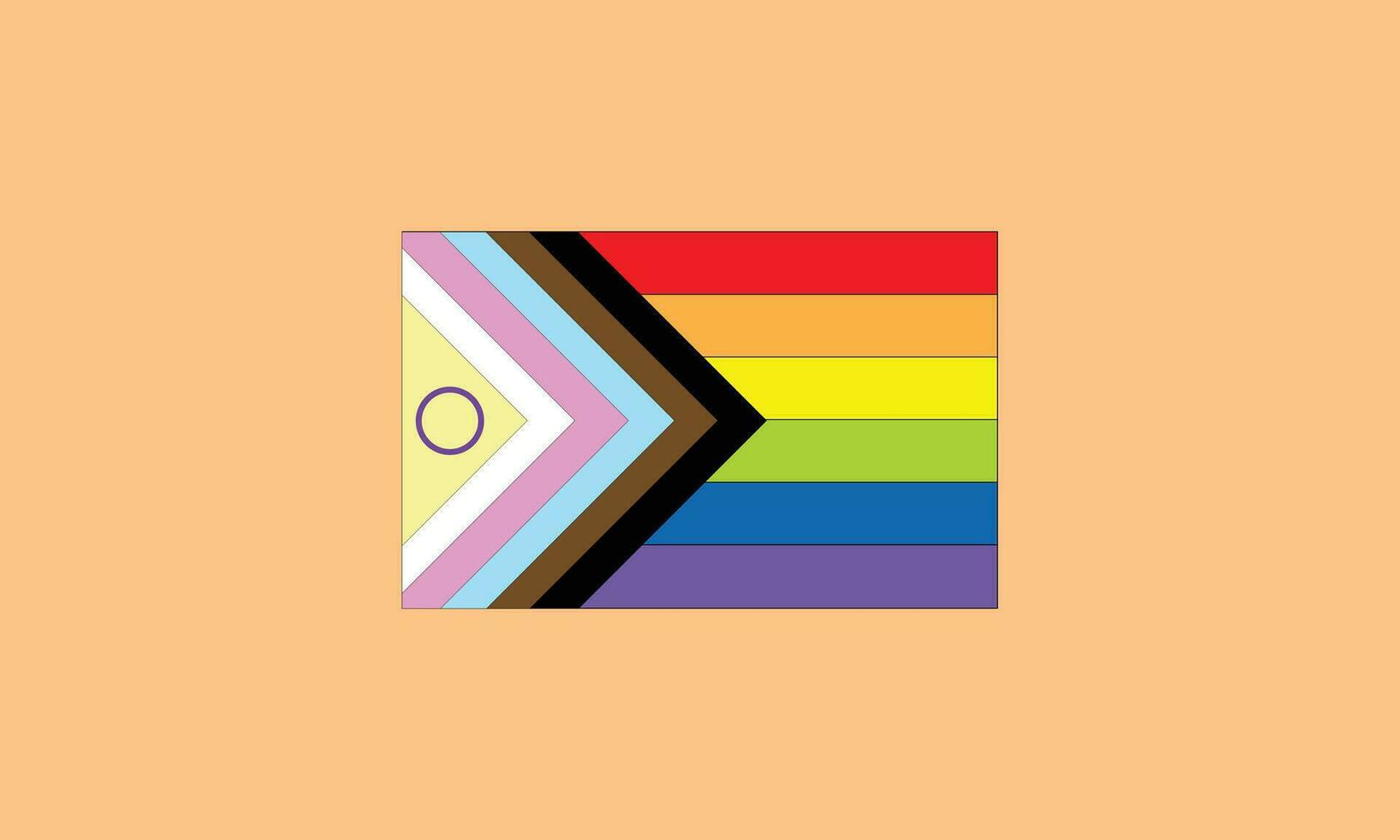 intersexual inclusivo progresión orgullo lgbtq bandera vector