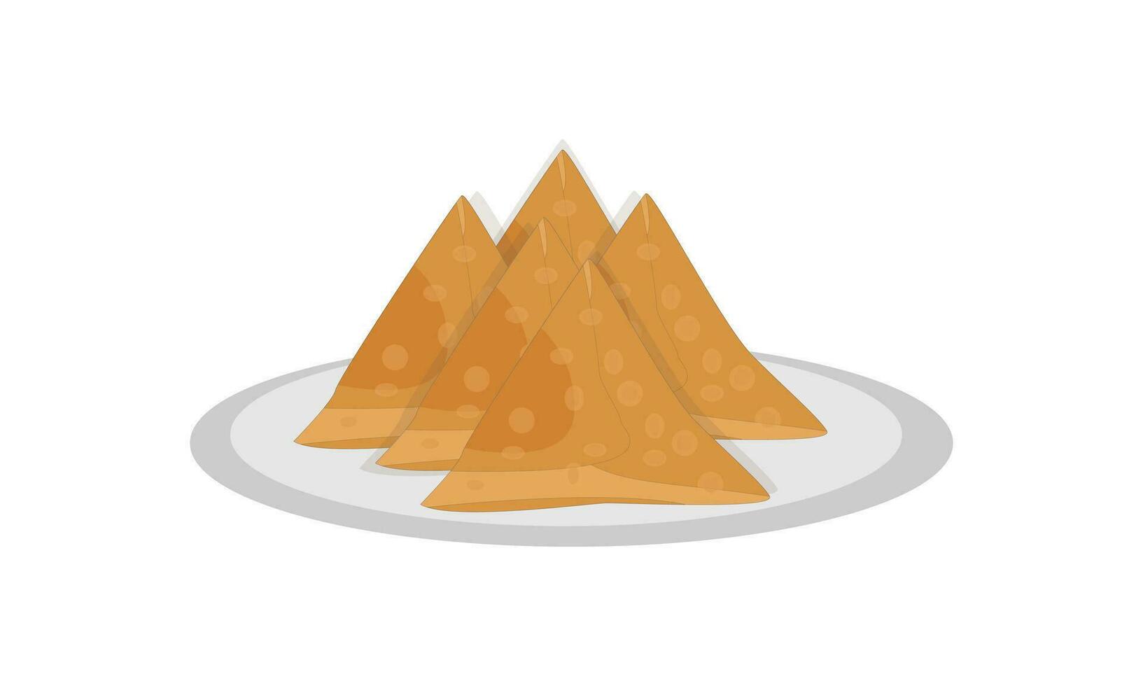 Bunch of samosas in plate vector