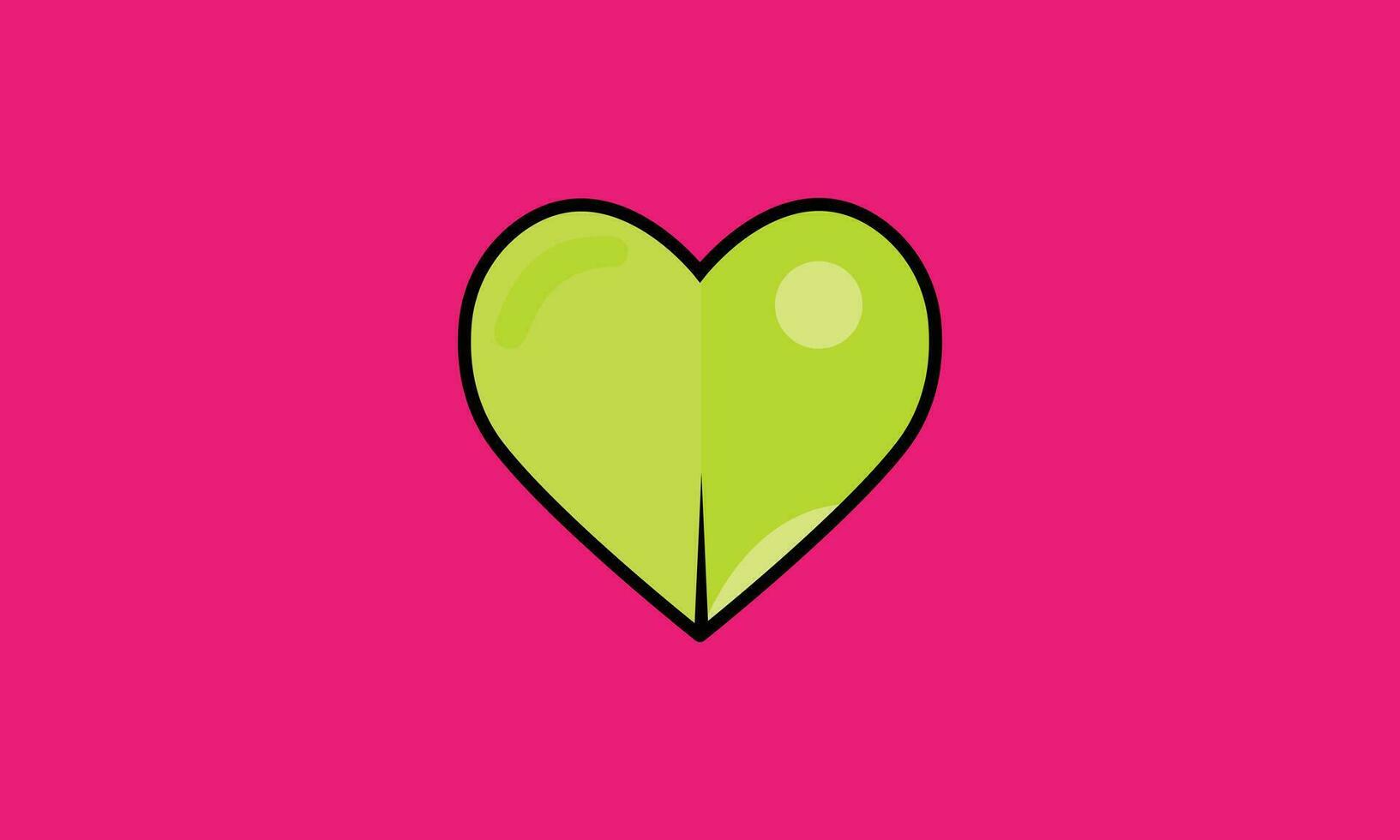 green heart vector icon isolated