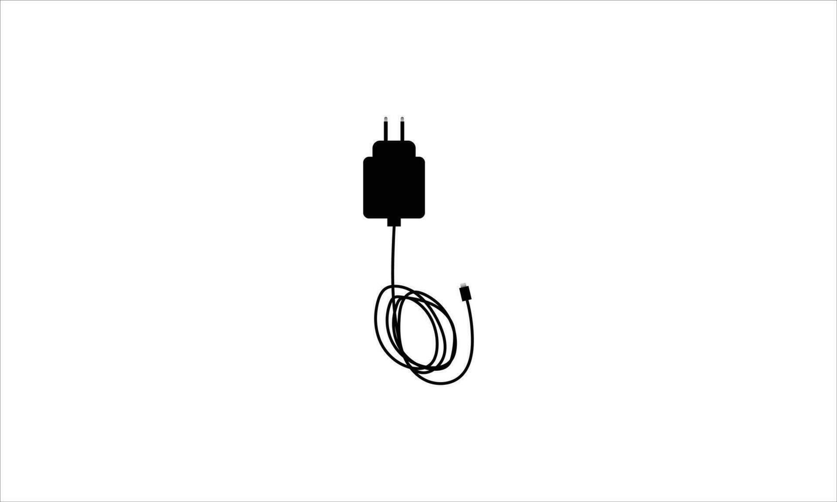 Charger, charging brick with cable isolated on white vector