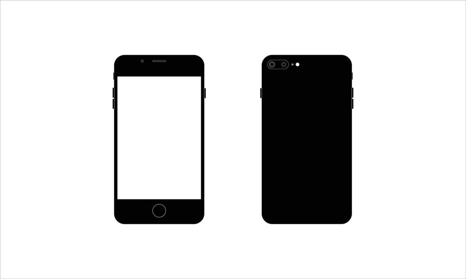 phone front and back on white background vector