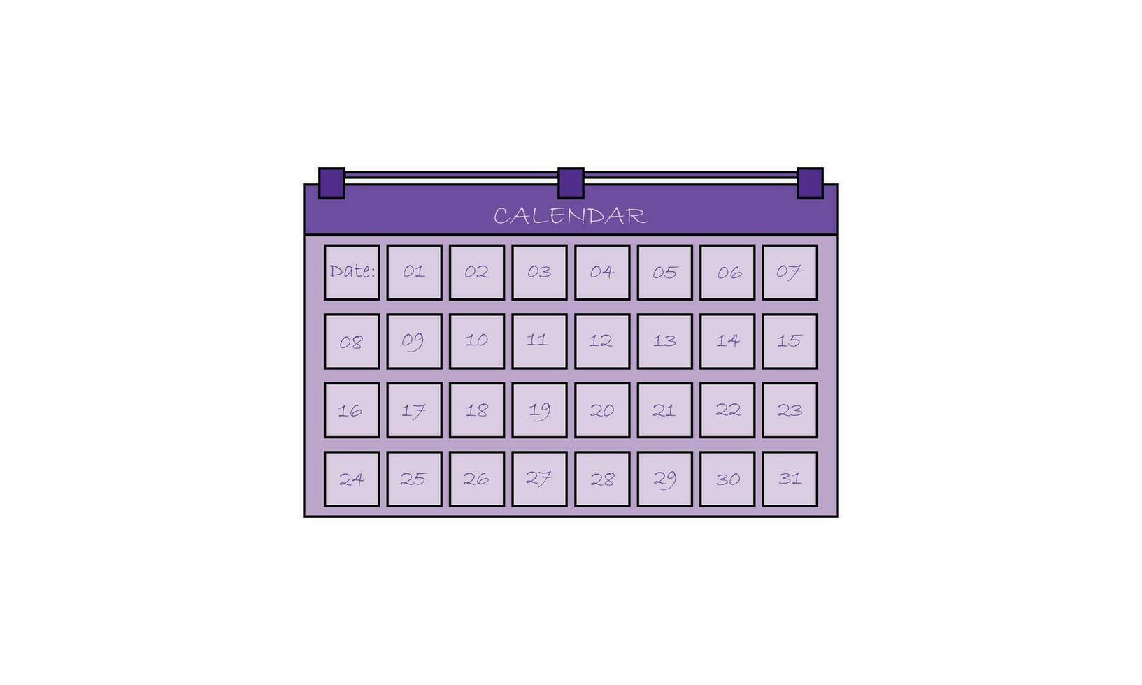 moderno vistoso calendario aislado en blanco vector