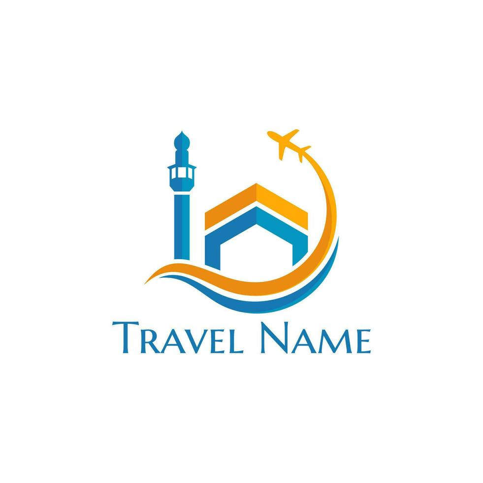 simple logo of islamic travel and tour vector