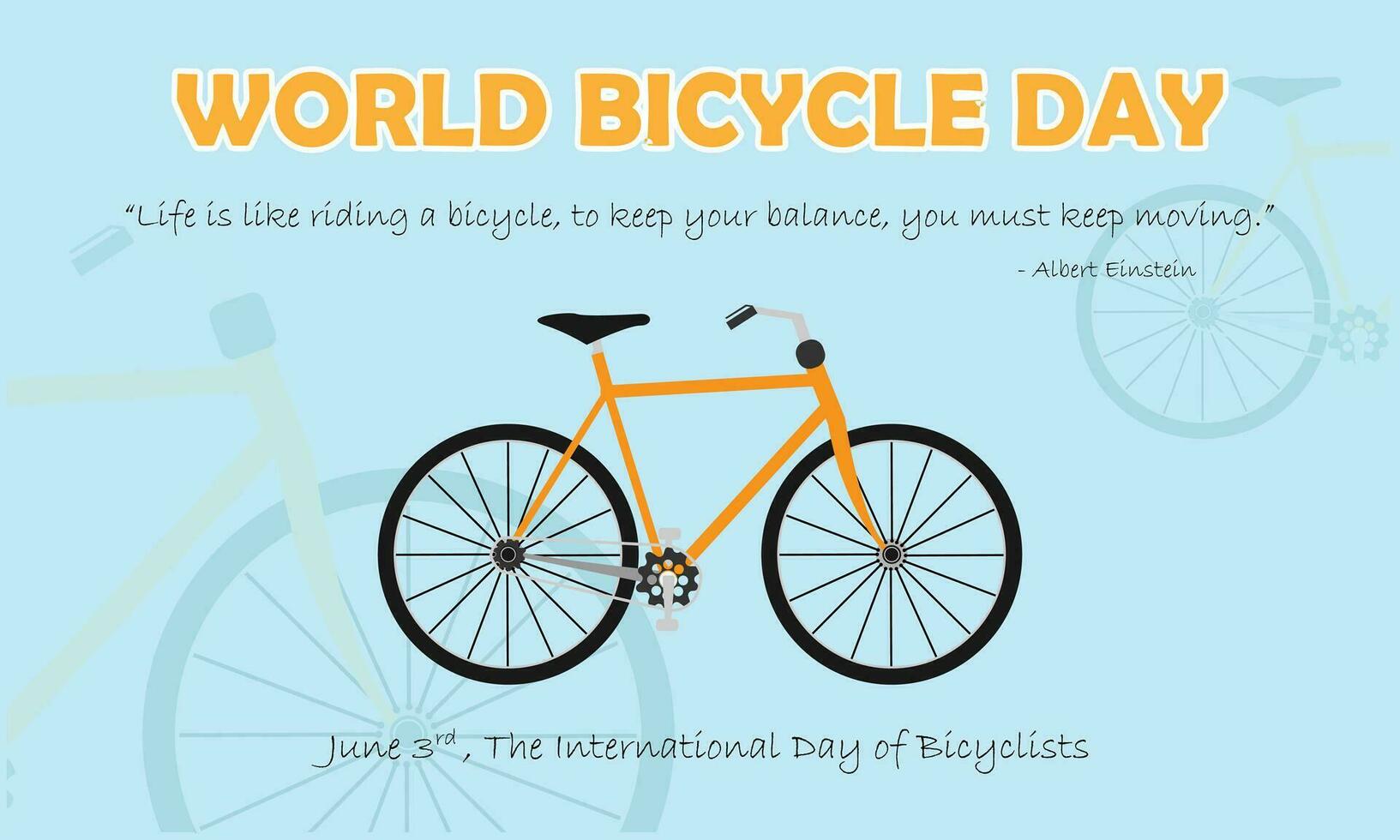mundo bicicleta día póster ilustración vector