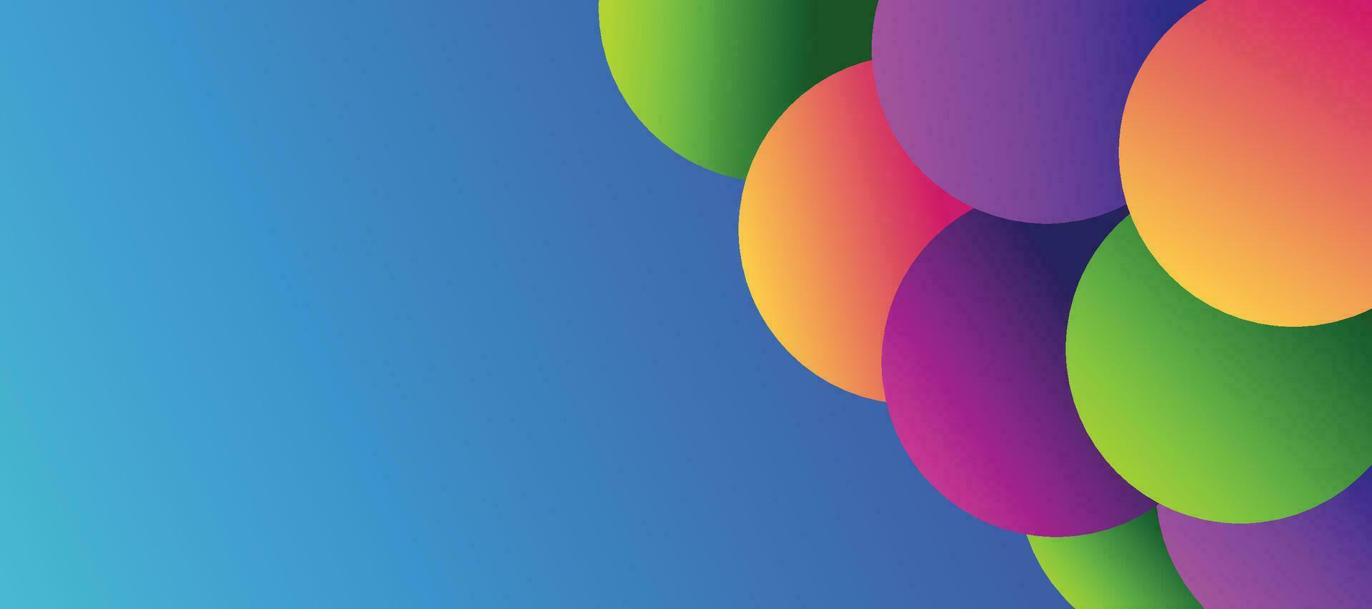 Background with realistic balls, transparent glossy bubbles. Abstract minimal design. Vector illustration