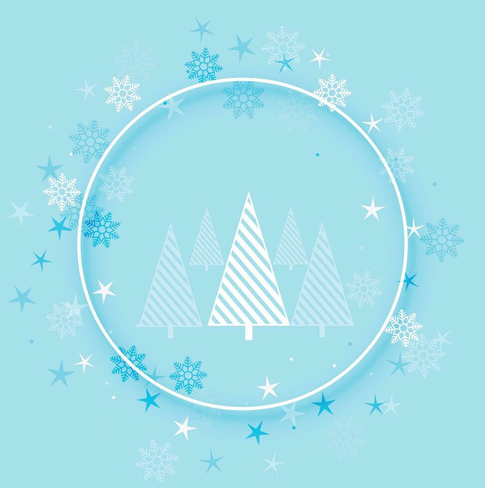 fiesta concepto bandera compuesto de elementos de Navidad gráfico fuentes. mágico antecedentes con azul color ilustración. invierno temporada diseño para web página, promoción, impresión. vector diseño de eps 10