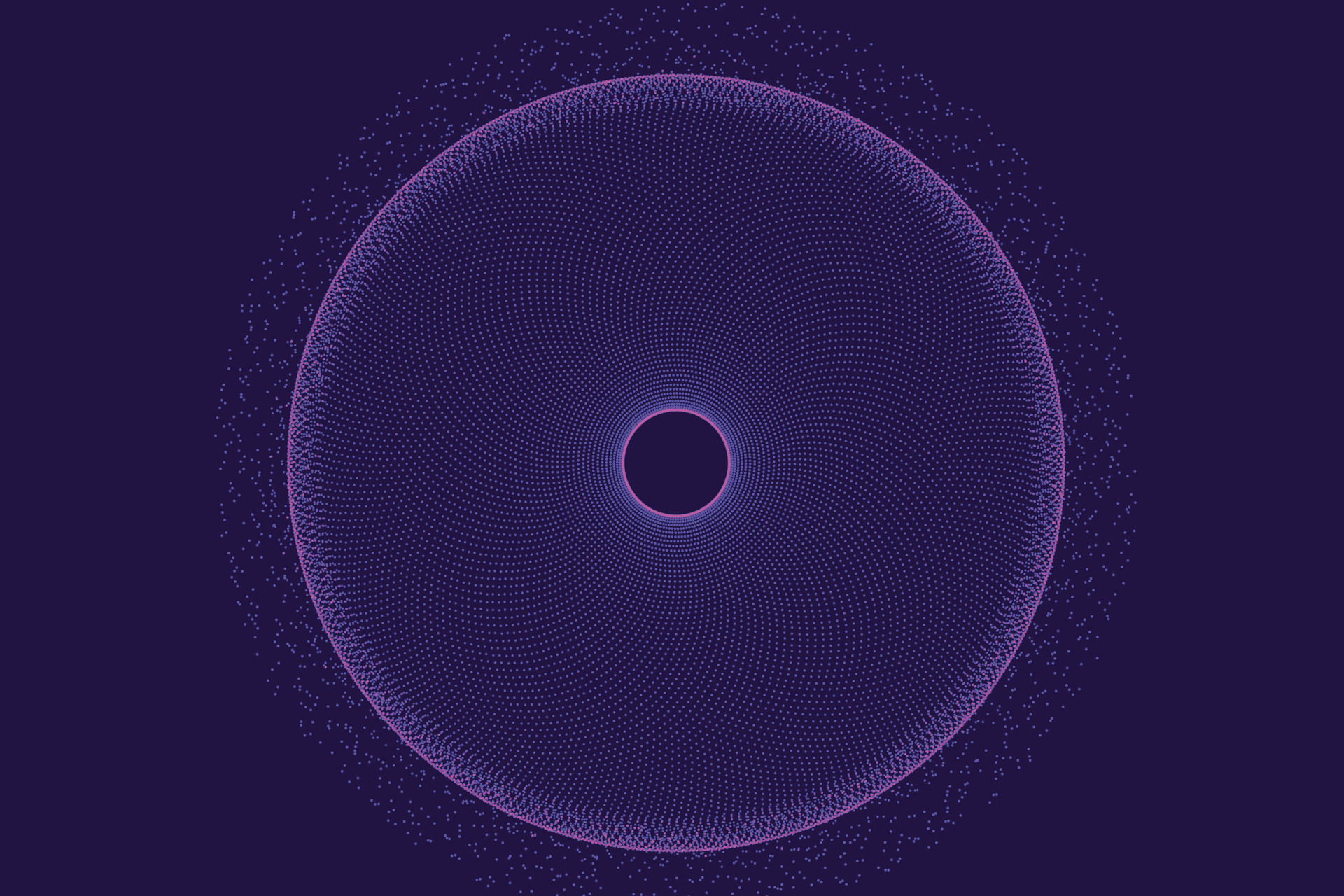 Particle Motion. Violet Big Data Concept. Glow Tech Poster. Binary