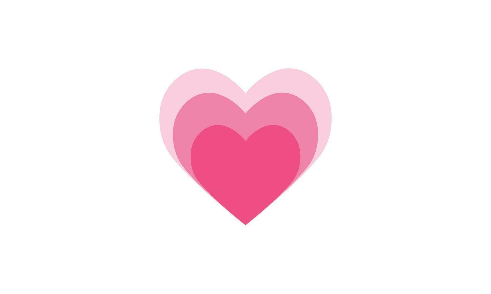 pink heart inside heart vector isolated