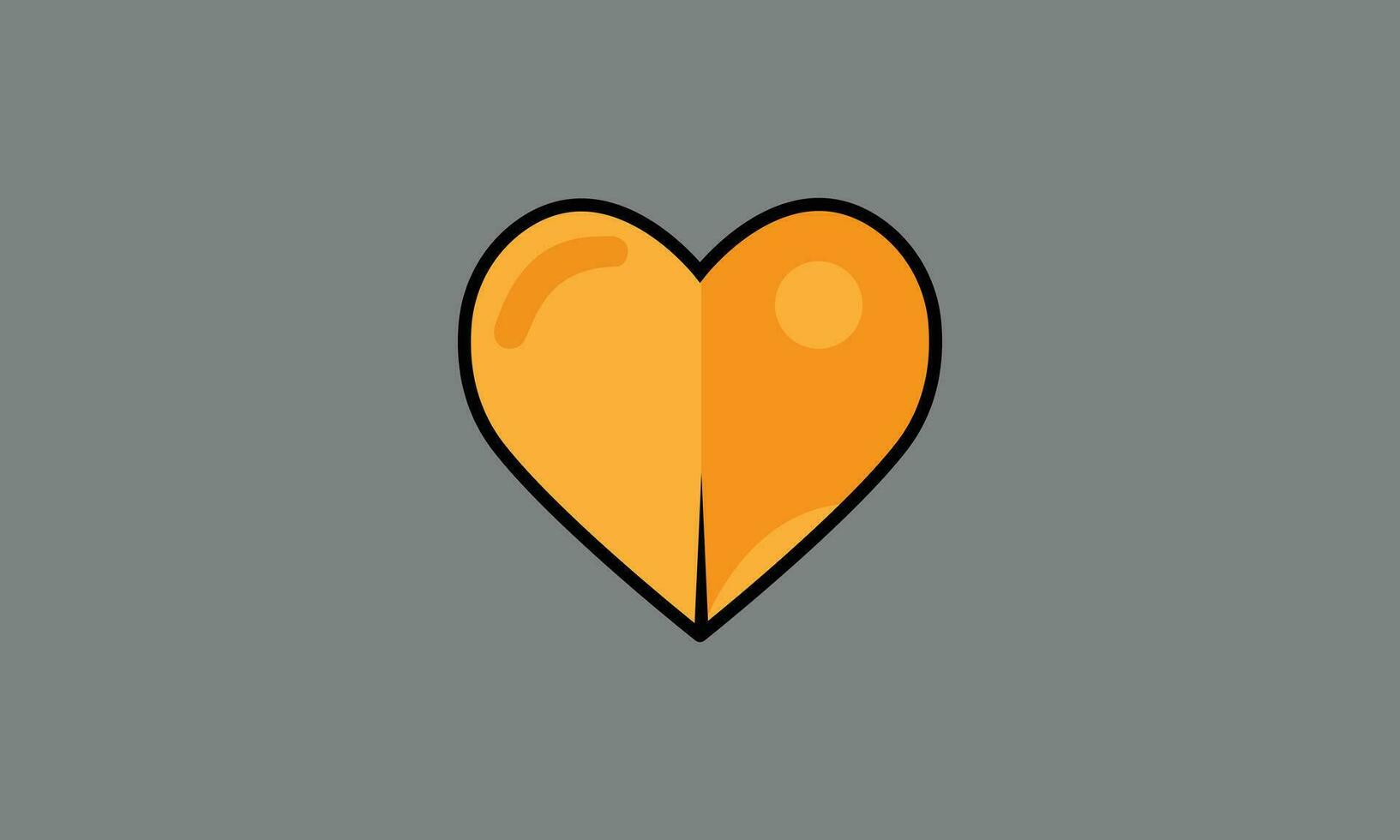 orange heart vector isolated