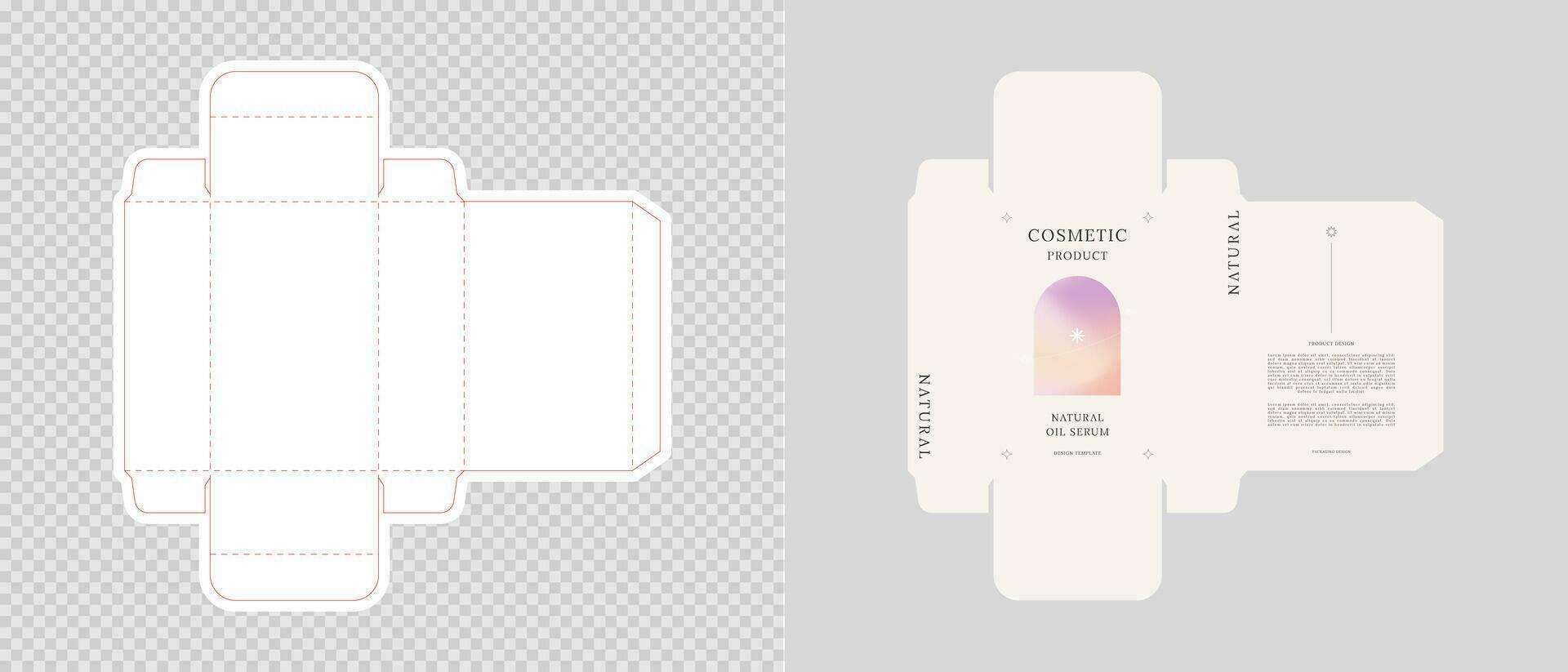 Cardboard box template. Cosmetic package box design. Vector illustration.