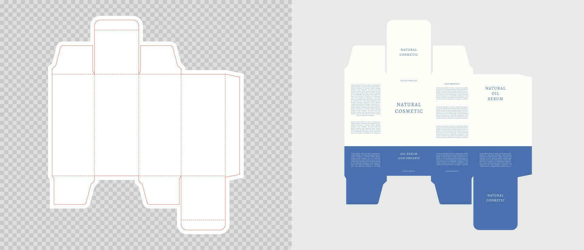 Cardboard box template. Cosmetic package box design. Vector illustration.