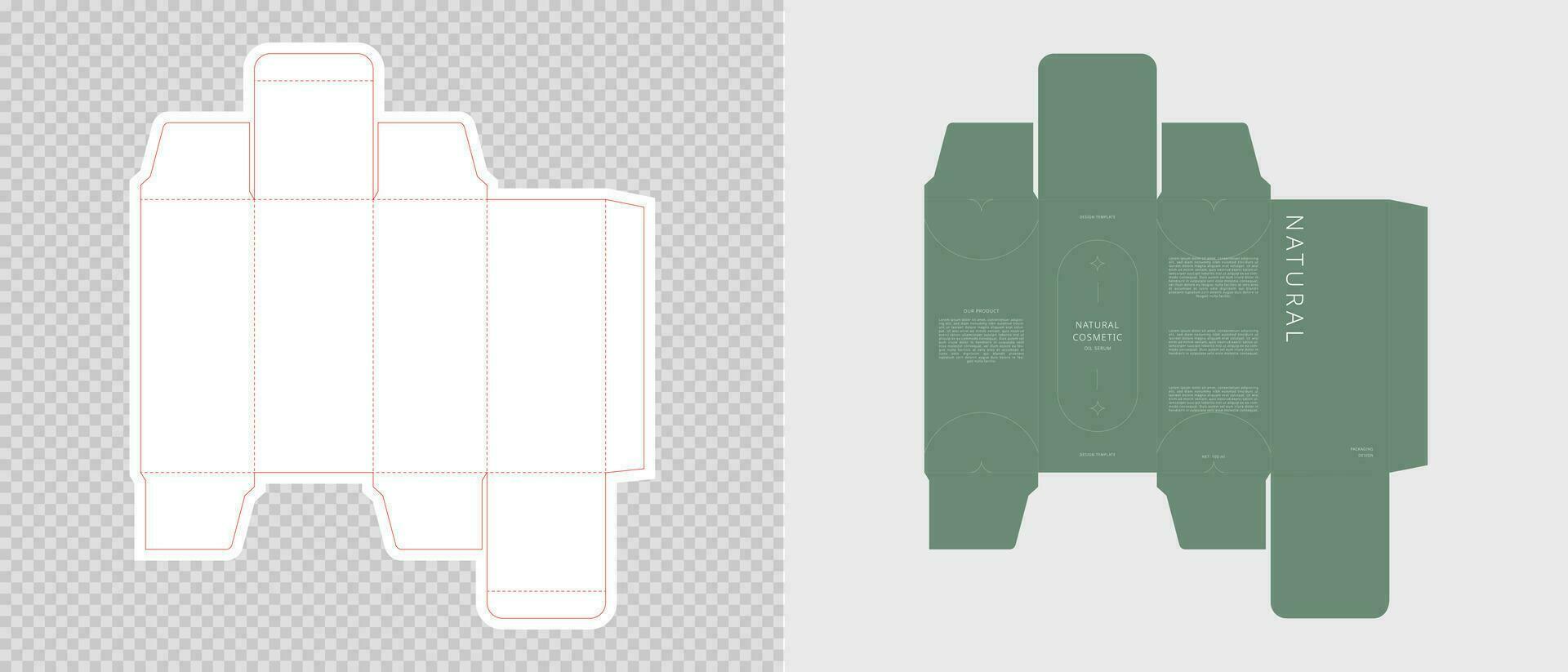 Cardboard box template. Cosmetic package box design. Vector illustration.