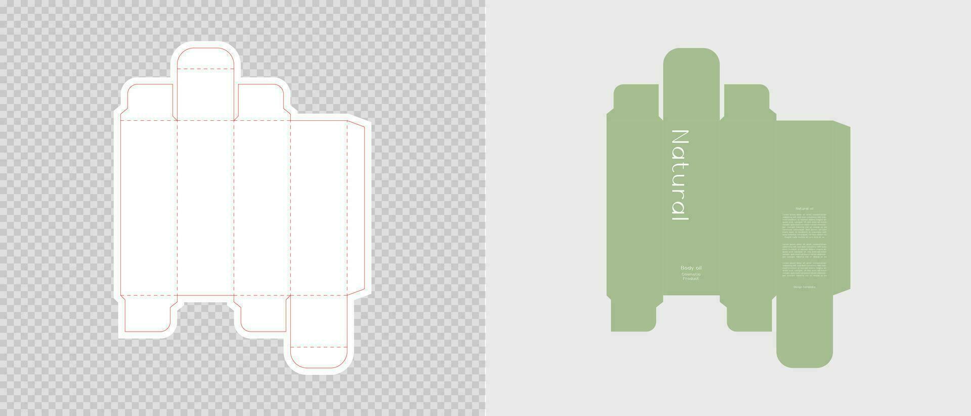 Cardboard box template. Cosmetic package box design. Vector illustration.