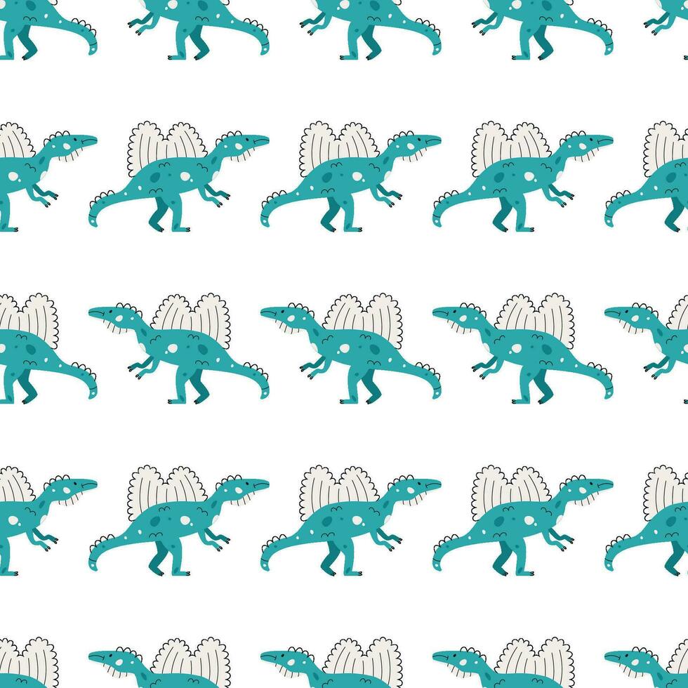 Vector seamless pattern with dinosaur
