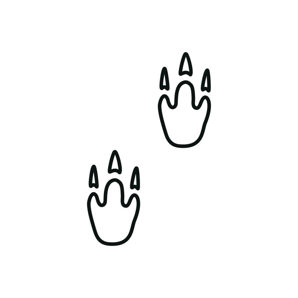 Hand drawn linear vector illustration of footsteps