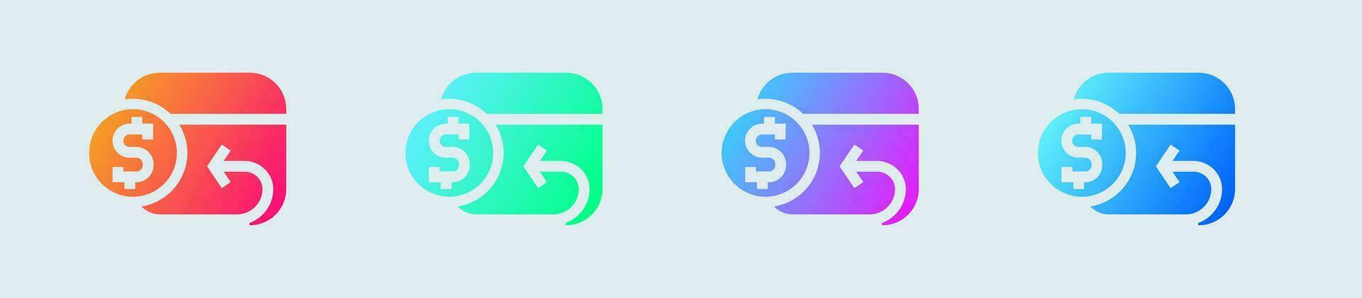 Cashback solid icon in gradient colors. Refund signs vector illustration.