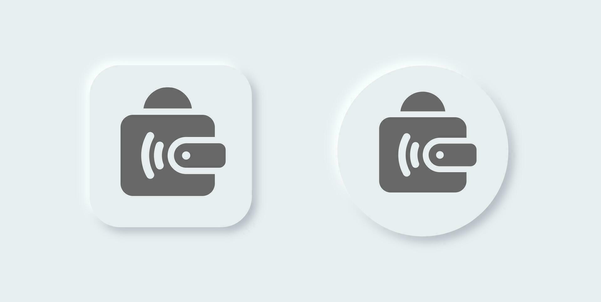 Digital wallet solid icon in neomorphic design style. Payment signs vector illustration.