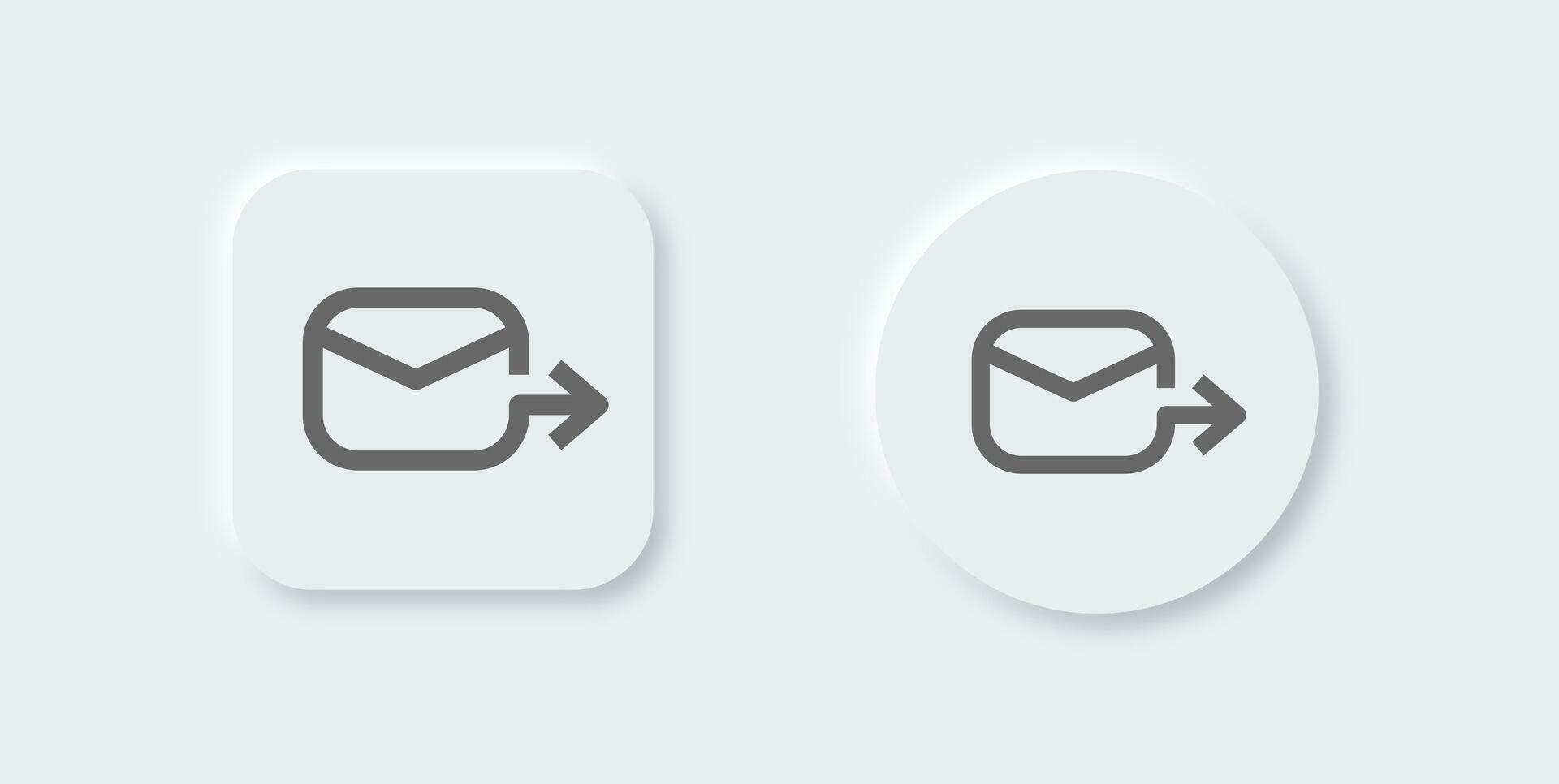 Send message line icon in neomorphic design style. Mail signs vector illustration.