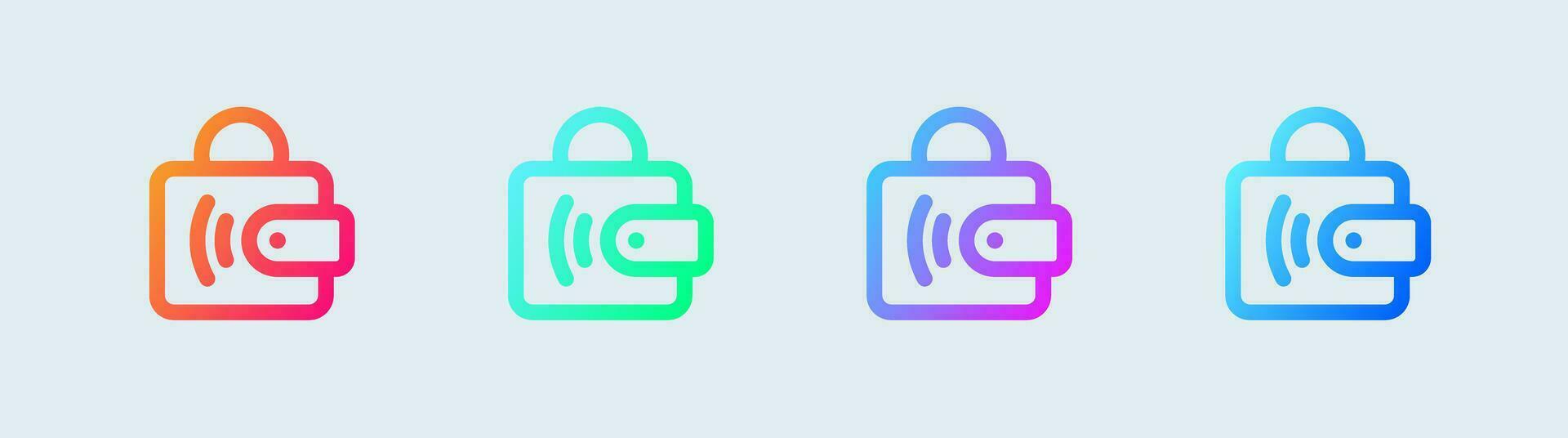 Digital wallet line icon in gradient colors. Payment signs vector illustration.