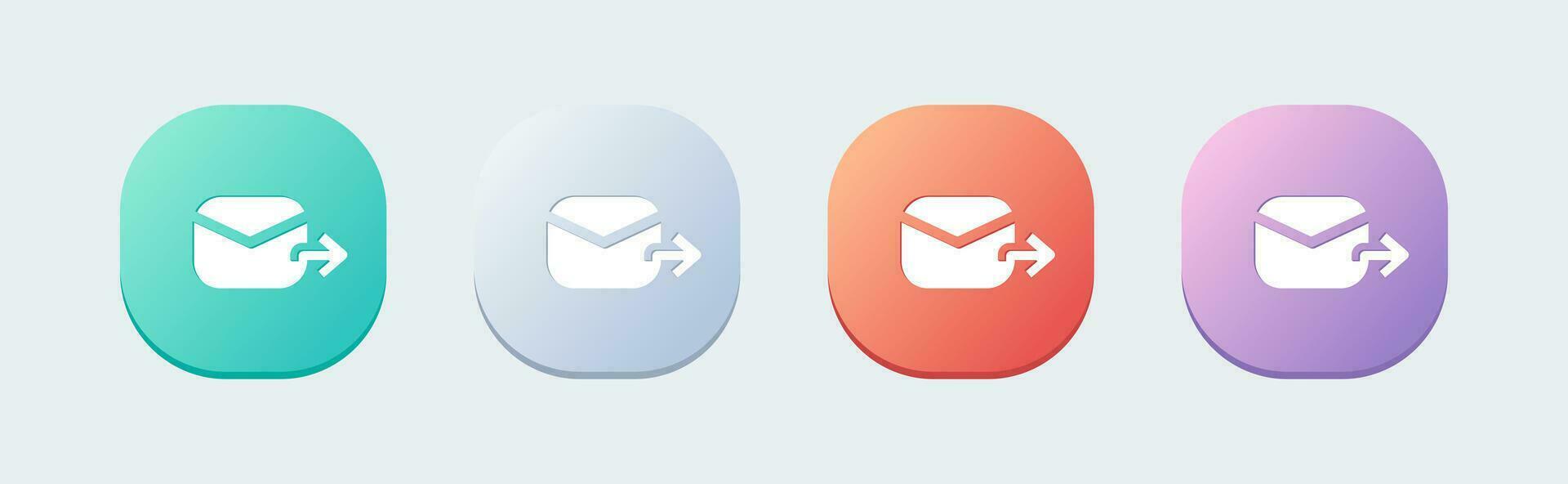 Send message solid icon in flat design style. Mail signs vector illustration.