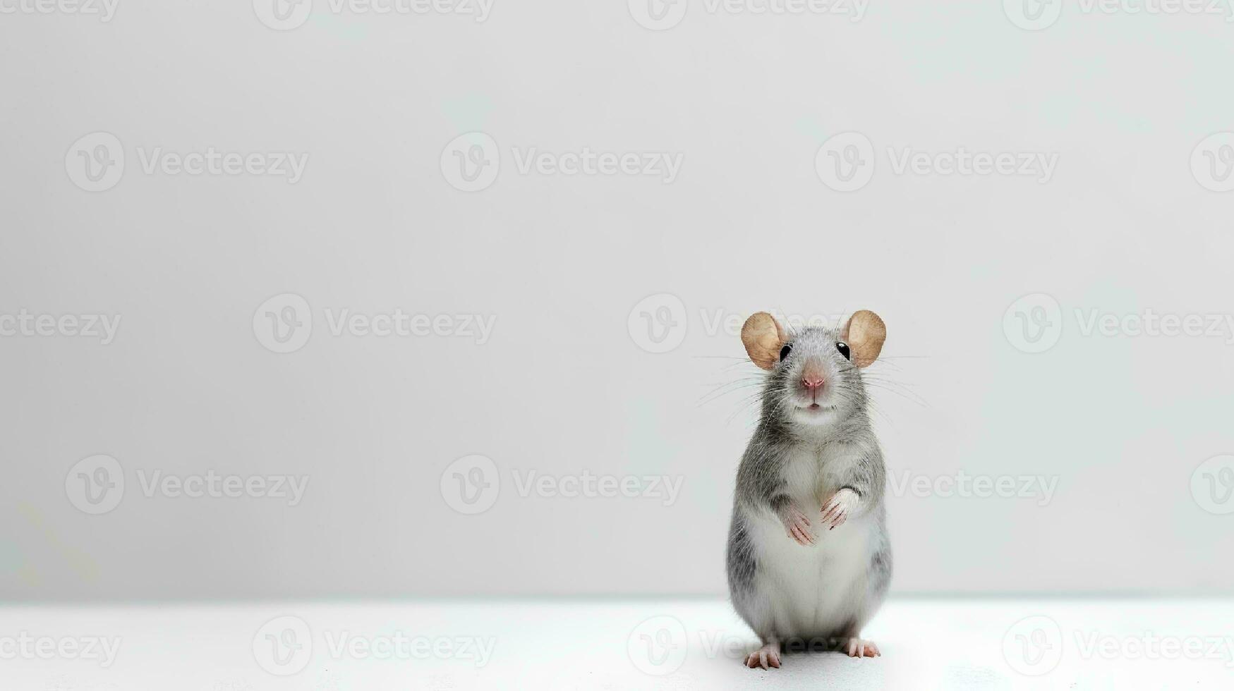 Photo of a rat on white background. Generative AI