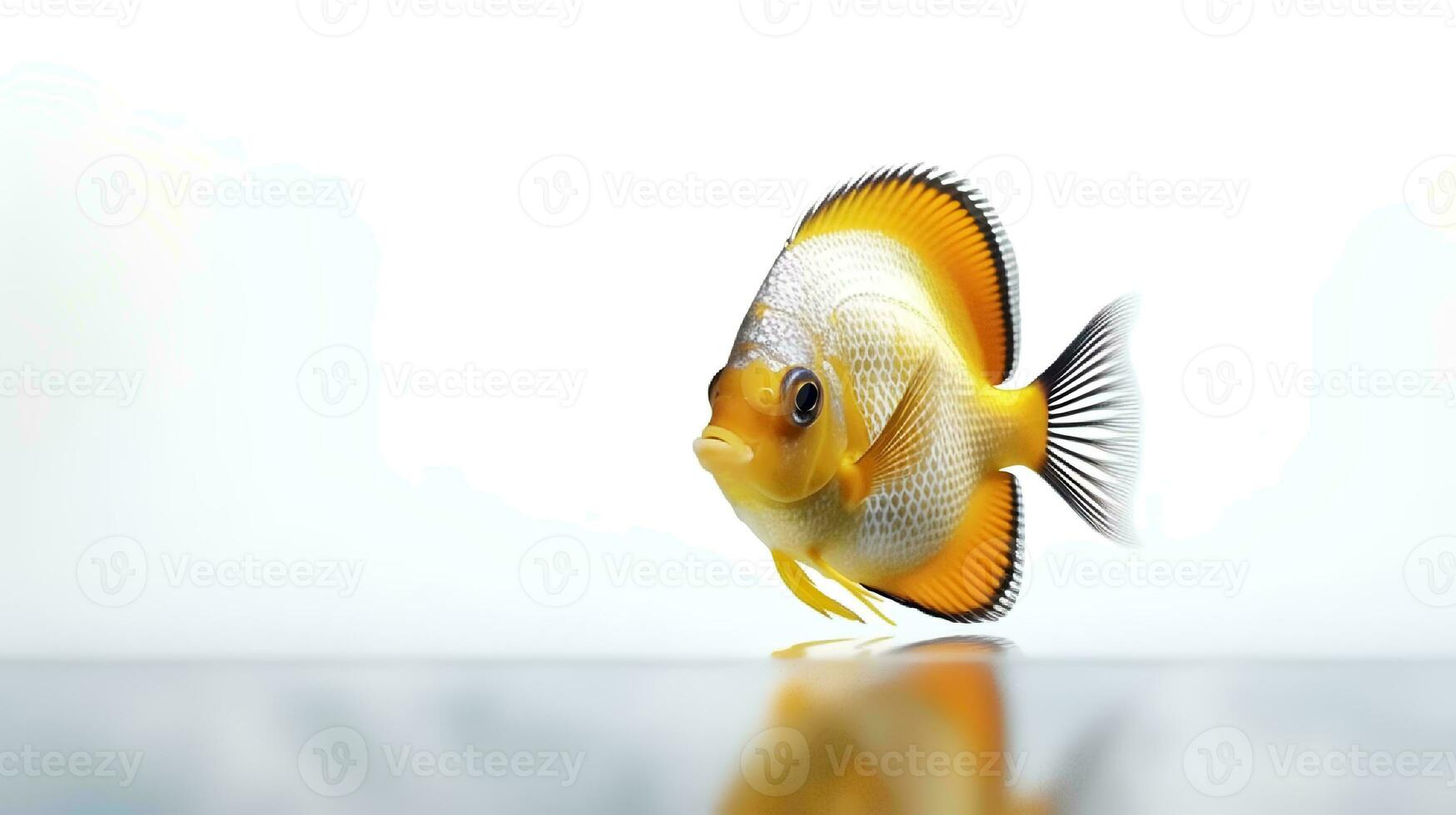 Photo of a angelfish on white background. Generative AI