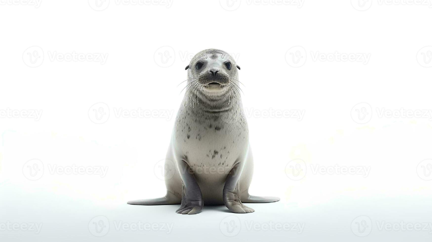 Photo of a sealion on white background. Generative AI