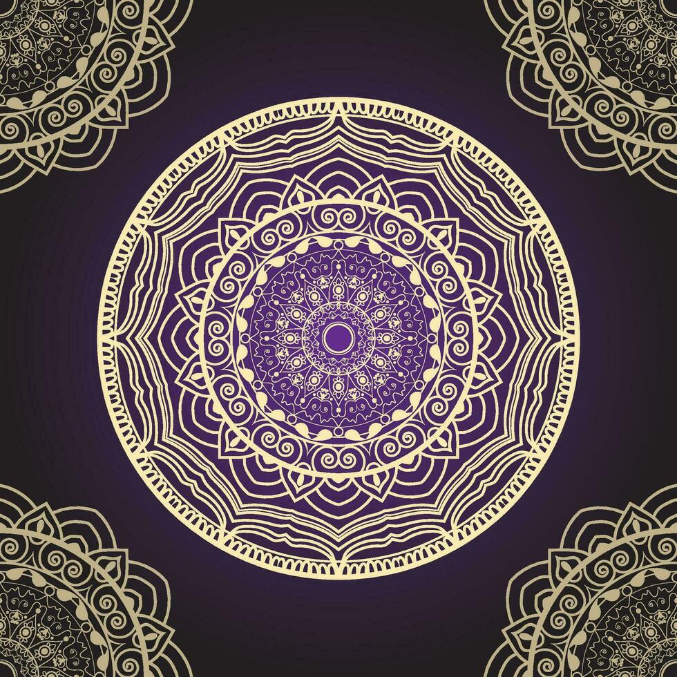Print mandala background with golden arabesque pattern Arabic Islamic east style. Mandala for print, poster, cover, brochure, flyer, banner vector