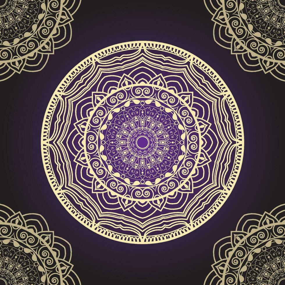 impresión mandala antecedentes con dorado arabesco modelo Arábica islámico este estilo. mandala para imprimir, póster, cubrir, folleto, volantes, bandera vector