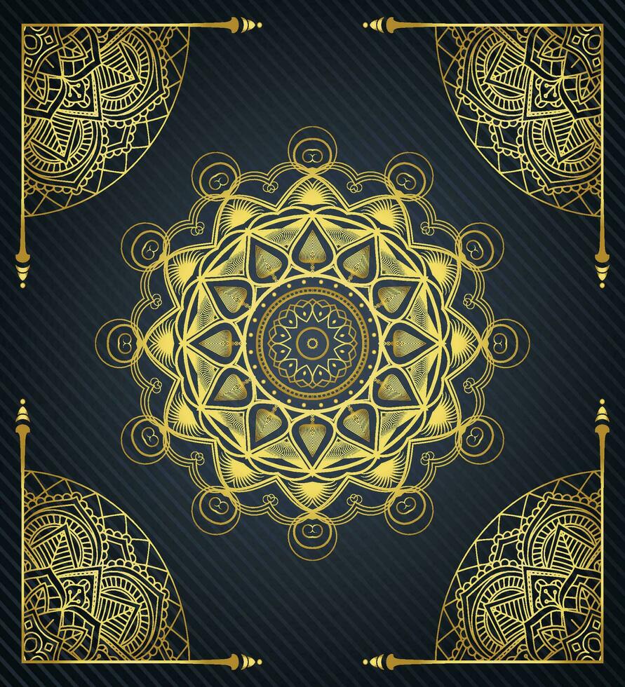 lujo dorado mandala ilustración vector antecedentes