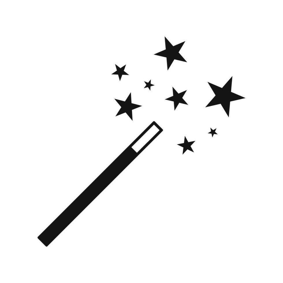 magia varita mágica estrellas icono aislado vector ilustración