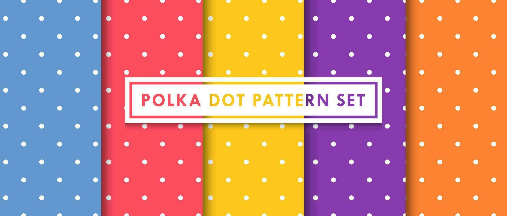 Colorful Polka Dot Seamless Pattern Vector Background Set