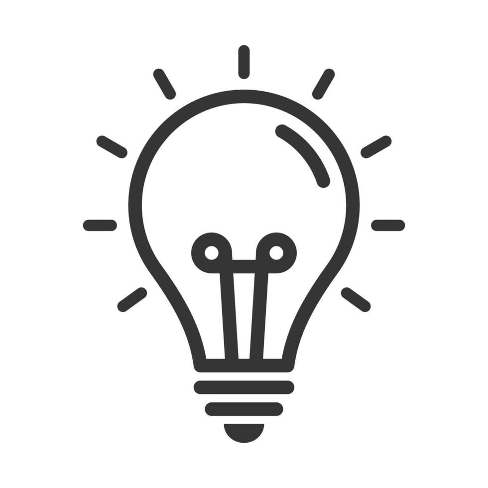 Light Bulb Line Style Innovation Idea Symbol Icon Isolated Vector Illustration