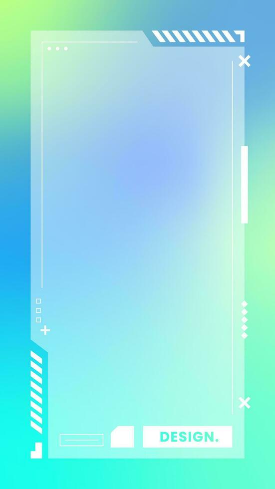 Futuristic vertical gradient background. Social media frame vector illustration.