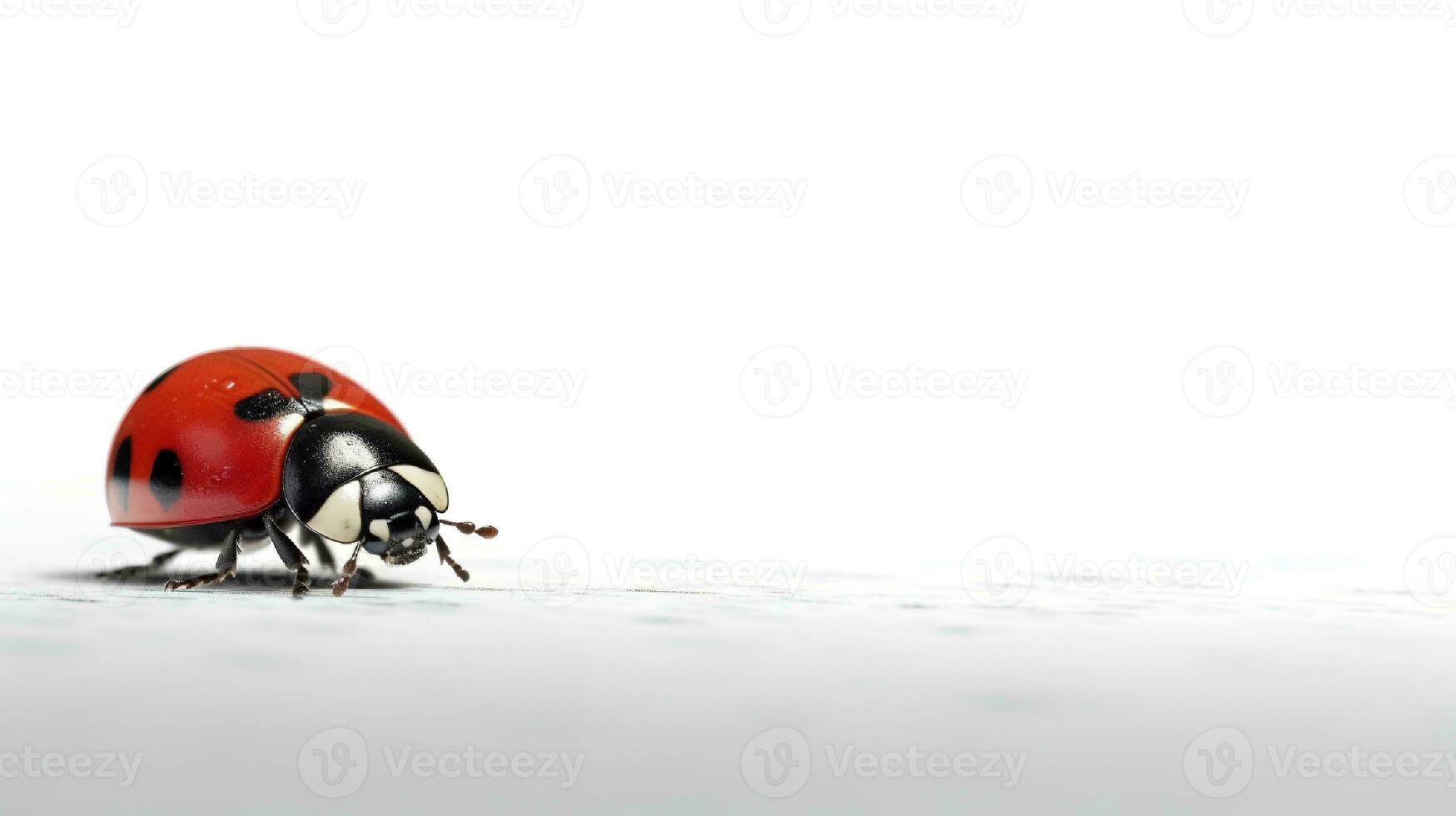 Photo of a ladybug on white background. Generative AI