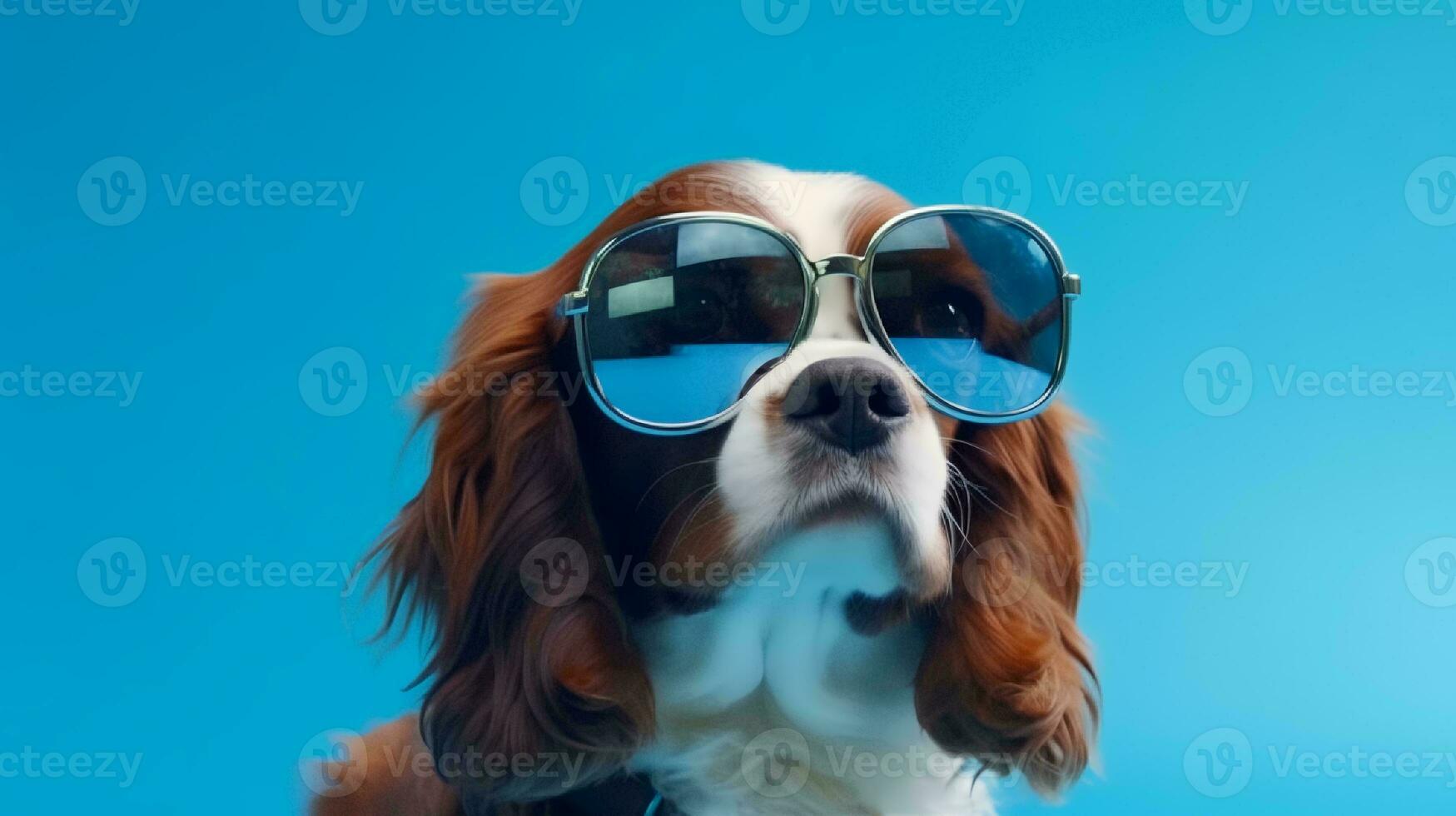 Photo of haughty cavalier using glasses  and office suit on white background. Generative AI