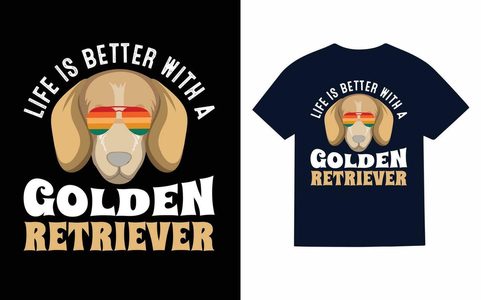 Golden Retriever Dog Typography T-Shirt Design Vector