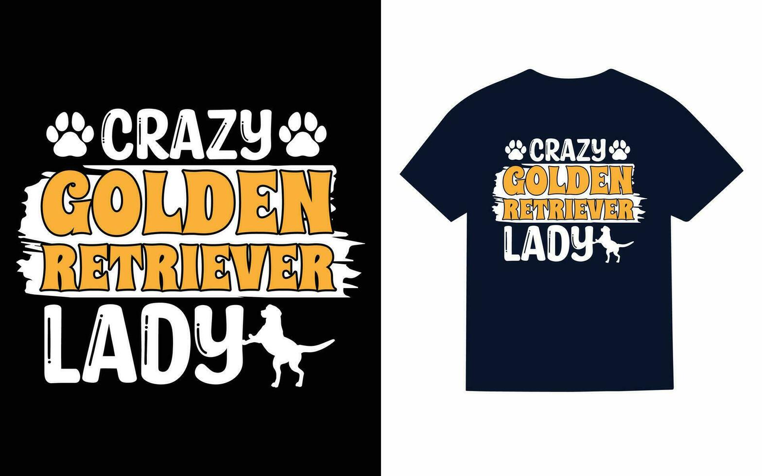 Golden Retriever Dog Typography T-Shirt Design Vector