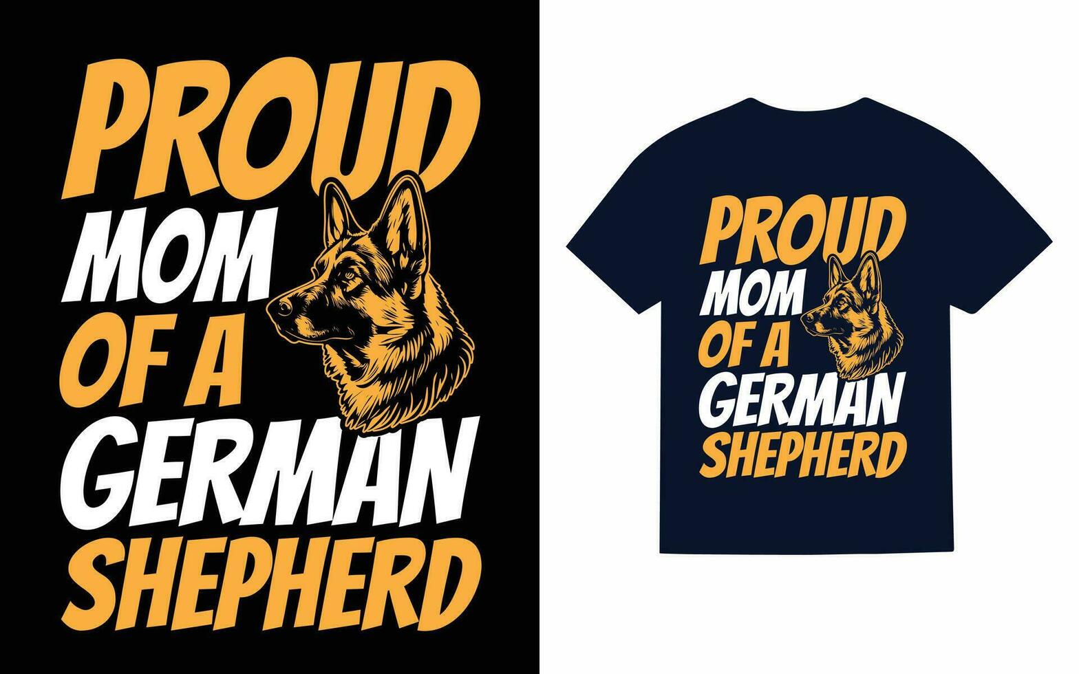 German Shepherd Dog Typography T-Shirt Design Vector