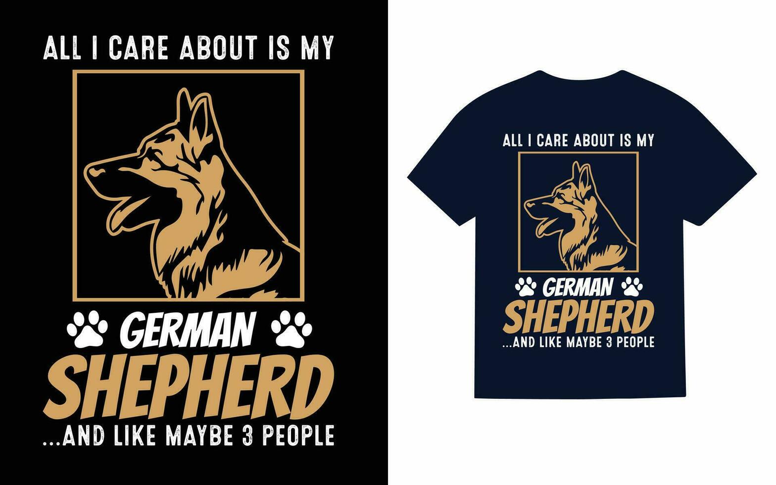 alemán pastor perro tipografía camiseta diseño vector