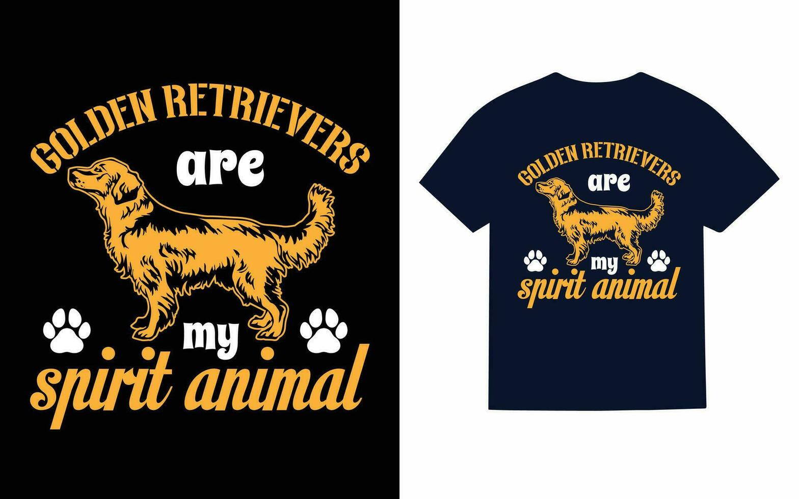 Golden Retriever Dog Typography T-Shirt Design Vector