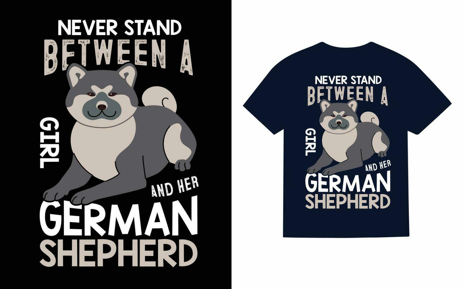 German Shepherd Dog Typography T-Shirt Design Vector