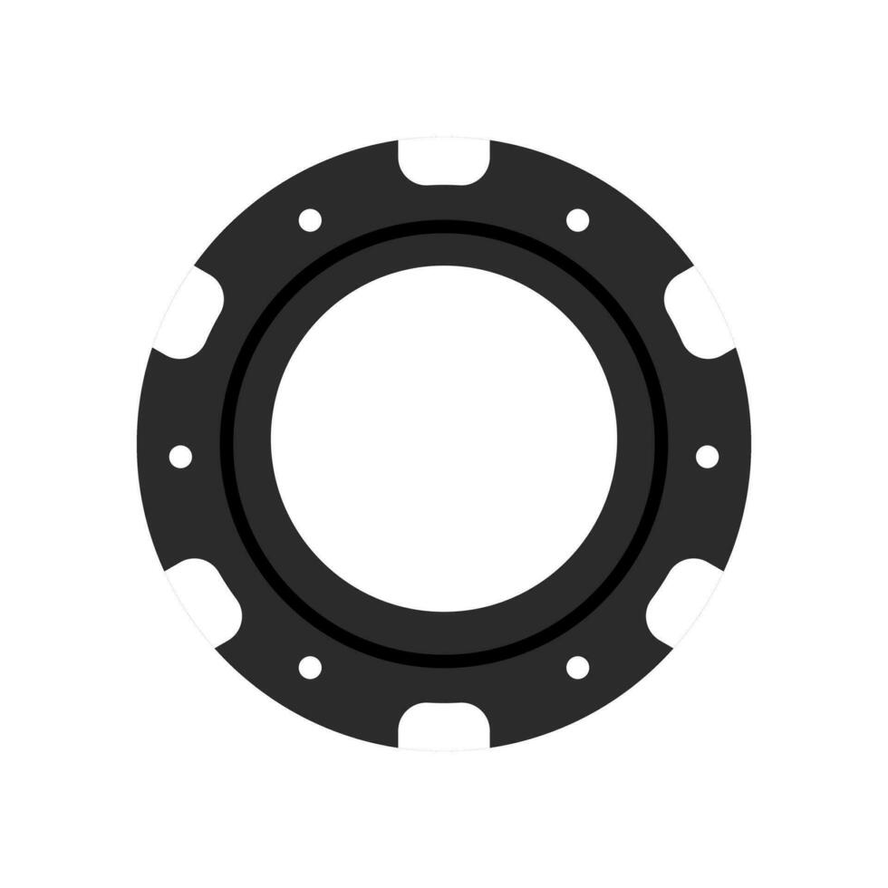 negro blanco póker chip icono aislado vector ilustración